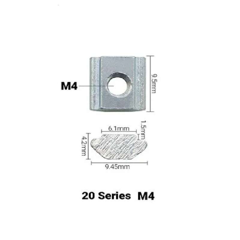 10Pcs Sliding T-Nut M4 for 2020 V-Slot/T-Slot - Mounting & Wiring
