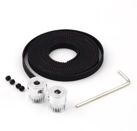 2Pcs GT2 Pulley 20 Teeth 5mm Bore + 2 Meter GT2 Timing Belt 6mm Width Set for 3D Printer, CNC , Laser Engraver - Main Product View | Superb Tech India