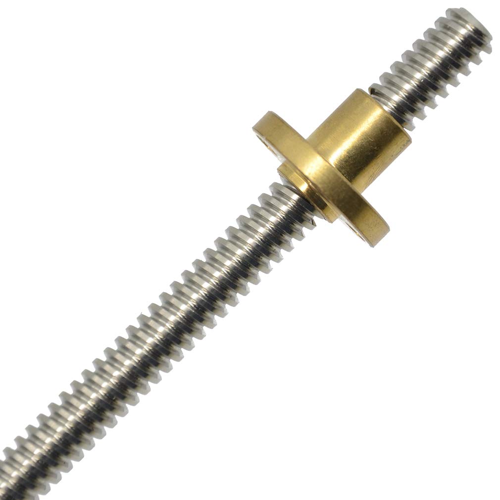 TR8*4 ACME Trapezoidal Lead Screw 400mm Length 8mm Diameter 2 Starts 4mm Lead 2mm Pitch With Trapezoidal Nut - Main View