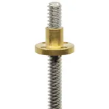 TR8*4 ACME Trapezoidal Lead Screw 8mm 2 Starts 4mm Lead 2mm Pitch 350mm Length with Trapezoidal Nut - Angle & Detail View | Superb Tech India