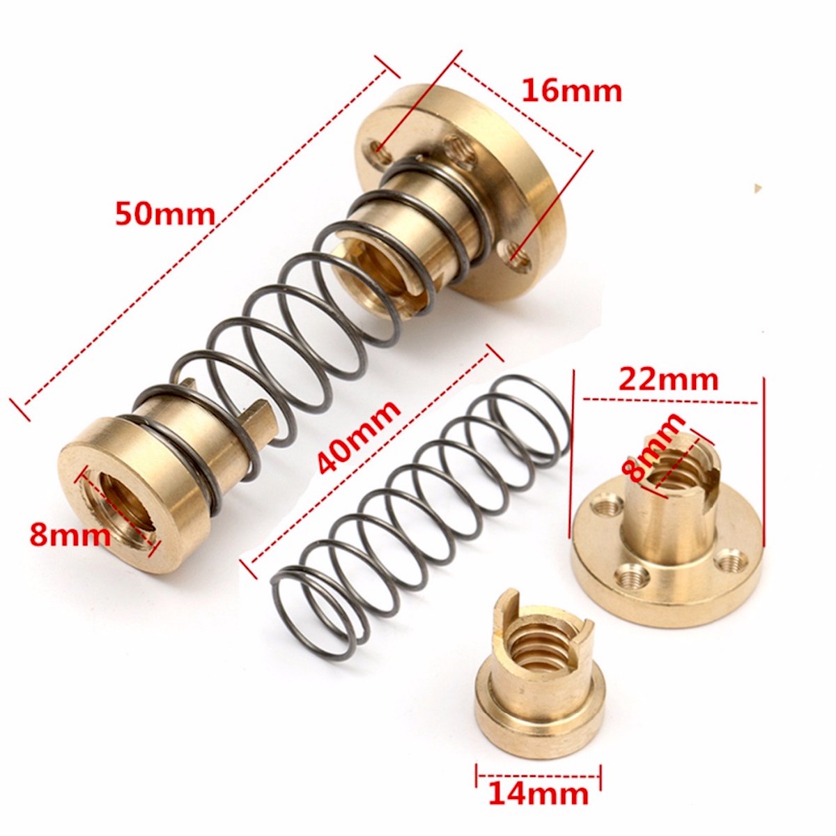 Anti Backlash Nut for TR8*8 8mm Diameter 4 Starts Lead Screw - Mounting & Wiring