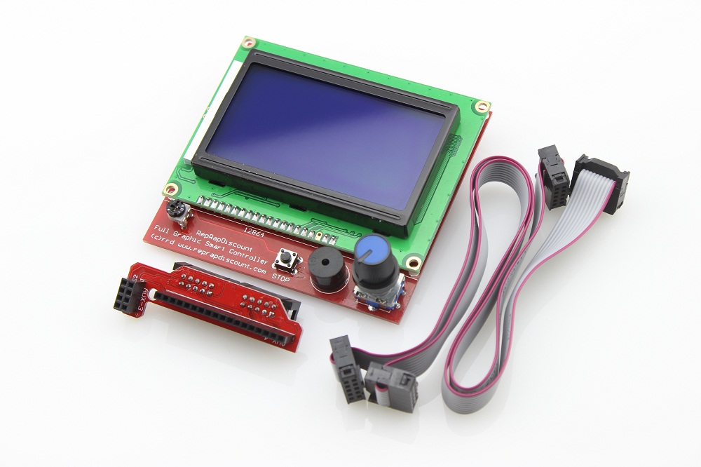 128x64 LCD Display Controller for 3D Printer RAMPS 1.6/1.4 with Display adapter and Cable - Angle & Perspective