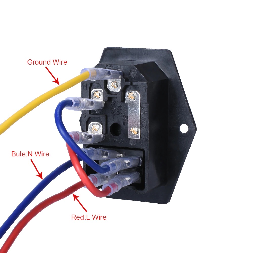 Power Socket AC 220V 15A 3 - Angle & Perspective