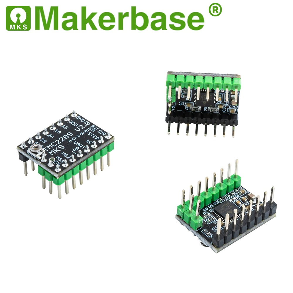 TMC2209 V2.0 MKS Makerbase Stepper Motor Driver Stepstick Module with Heatsink - Angle & Perspective