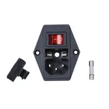 Power Socket AC 220V 15A 3-Pin Switch Socket Inlet Module Power Supply with Connecting Wires - Dimensions & Technical Specifications | Superb Tech India