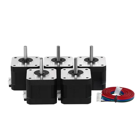 5Pcs/Lot 17HS4401S Stepper Motor Black Hybrid 4.2KGCM 1.5A with 1M Long Cable - Main Product View | Superb Tech India