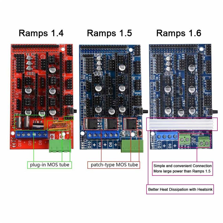 RAMPS 1.6 3D Printer Control Board for Arduino Upgraded Version - Dimensions & Specs