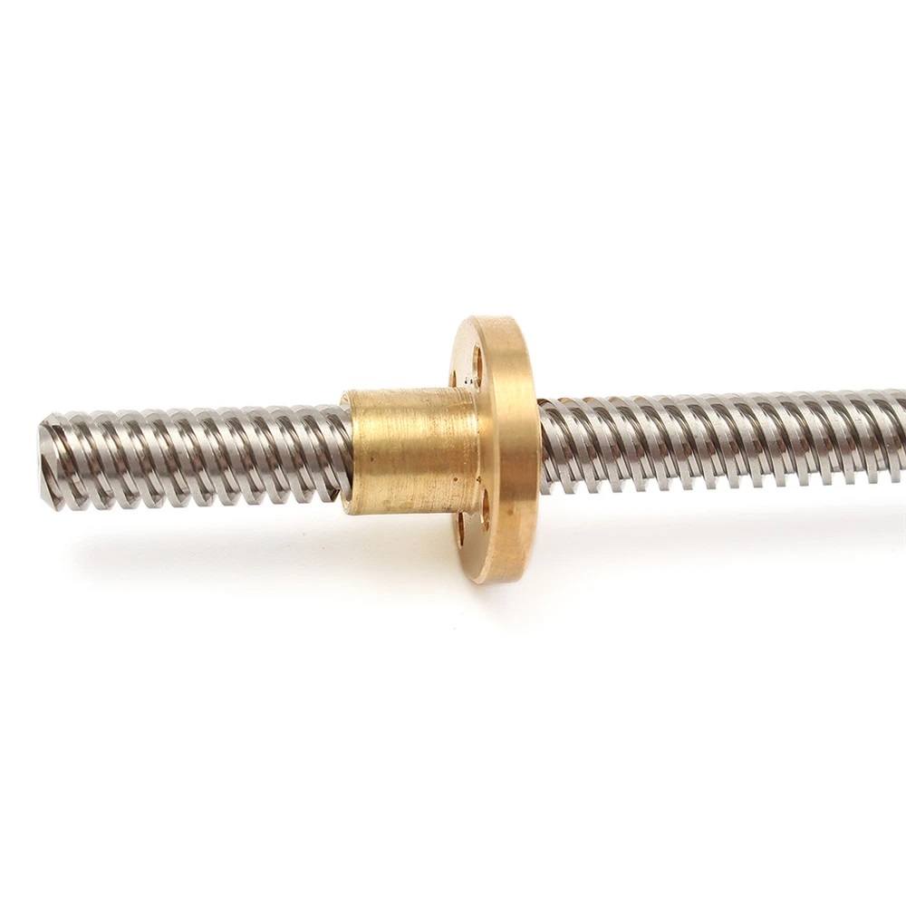 TR8*8 ACME Lead Screw 500mm Length 8mm Diameter 2mm Pitch 4 Start 8mm Lead - Angle & Perspective