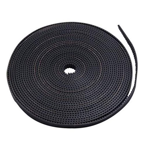 GT2 Timing Belt 10mm Width 2mm Pitch Black PU Steel Reinforced 1 Meter Length - Angle & Perspective