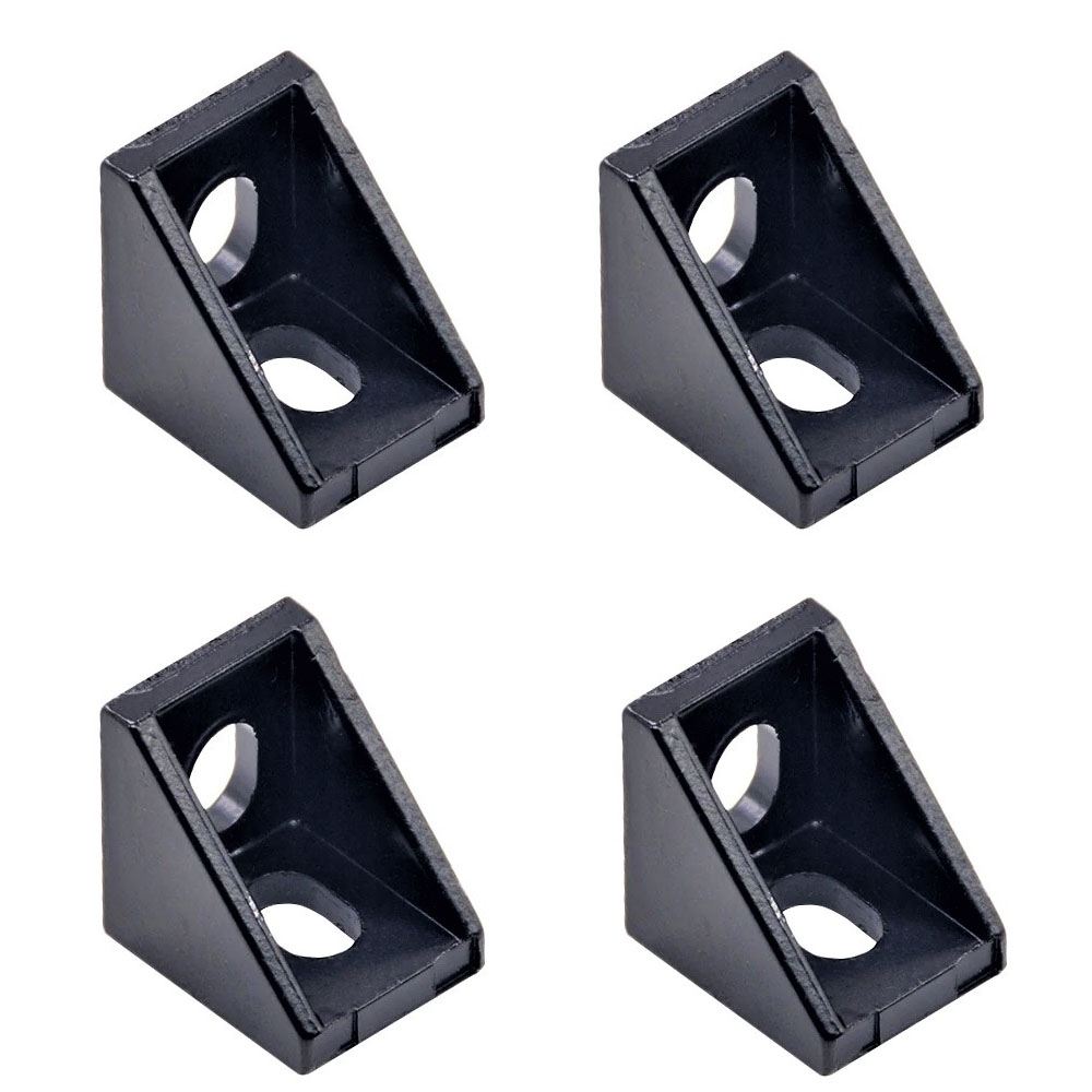4Pcs Set Black Corner Bracket 90 degree Joint for Aluminium Profile T - Main View