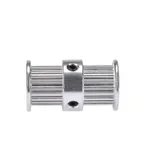 GT2 Double Pulley 20 Teeth Two Side Dual Pulley 6mm Width 5mm Bore - Angle & Detail View | Superb Tech India