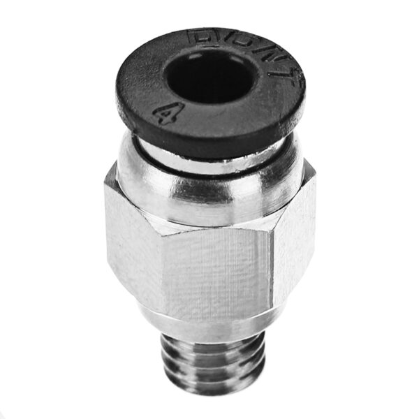 PC4 M6 Pneumatic Push In Fitting Stainless Steel for Bowden 3D Printer - Angle & Perspective