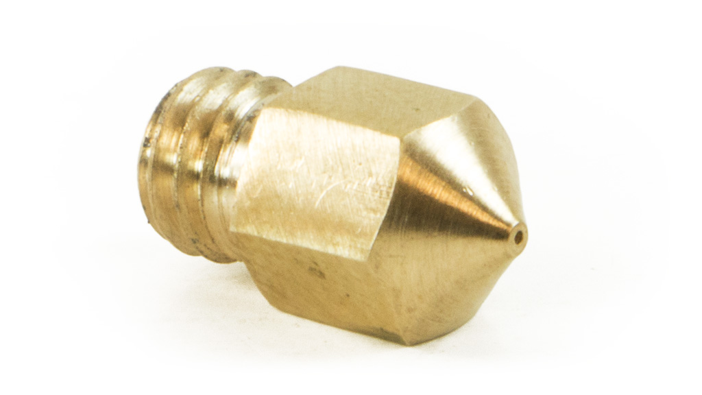 5Pcs MK8 Brass Nozzle 0.4mm Diameter M6 Thread - Angle & Perspective