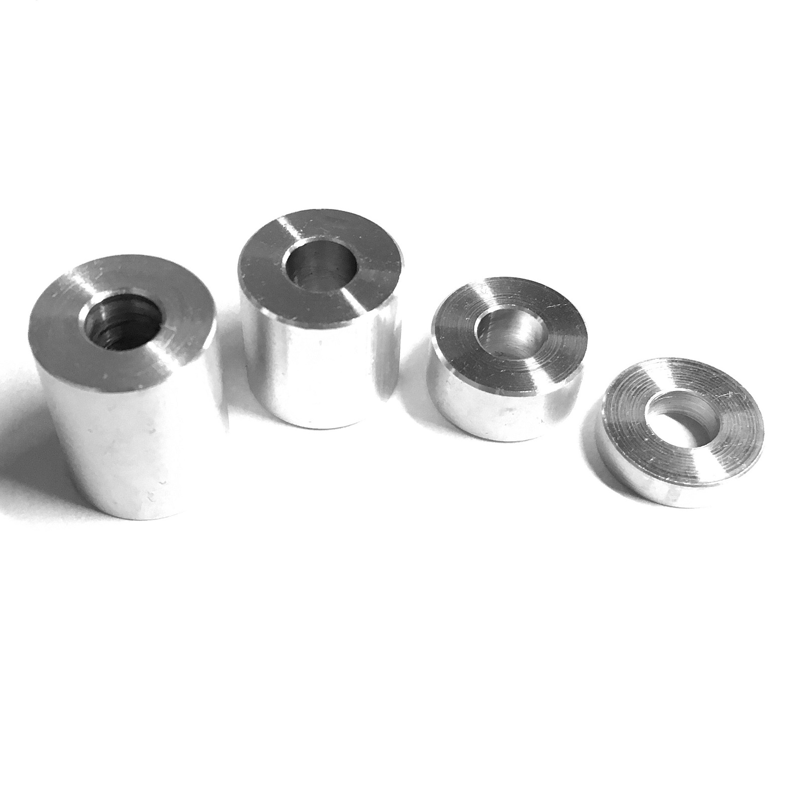 10Pcs/Lot Aluminium Spacers 5.1x10mm 9mm Width Silver - Angle & Perspective