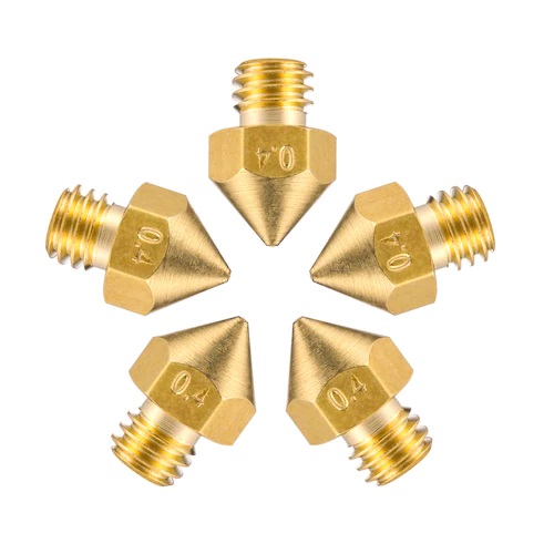 5Pcs MK8 Brass Nozzle 0.4mm Diameter M6 Thread - Main View