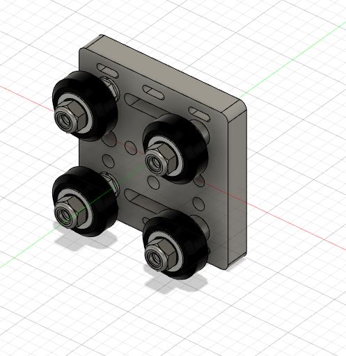 3d Printed Gantry Plate Including V Wheels Set - Main View