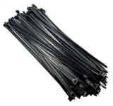 Nylon Cable Tie M2.5x100mm Black - Pack of 100 - Angle & Detail View | Superb Tech India