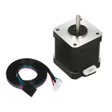 NEMA 17 Stepper Motor 5.2KGCM 17HS8401S Black with Cable - Angle & Detail View | Superb Tech India