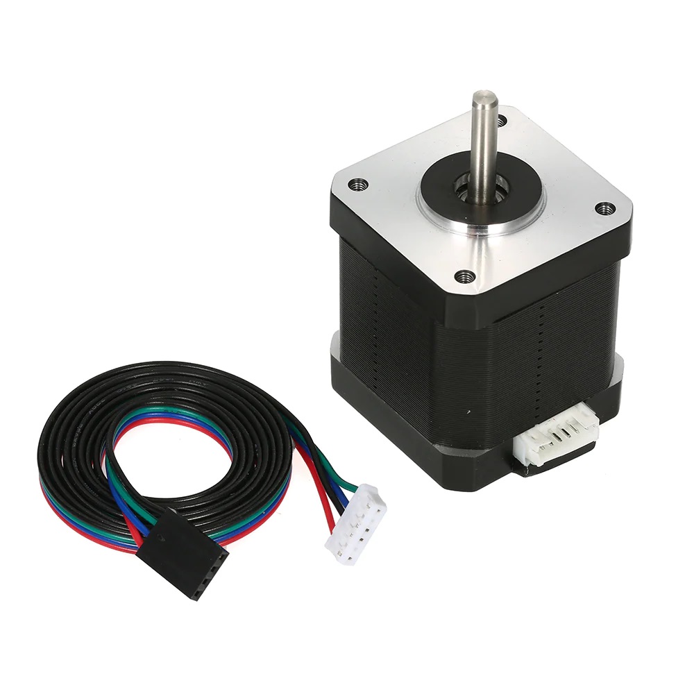 NEMA 17 Stepper Motor 5.2KGCM 17HS8401S Black with Cable - Angle & Perspective
