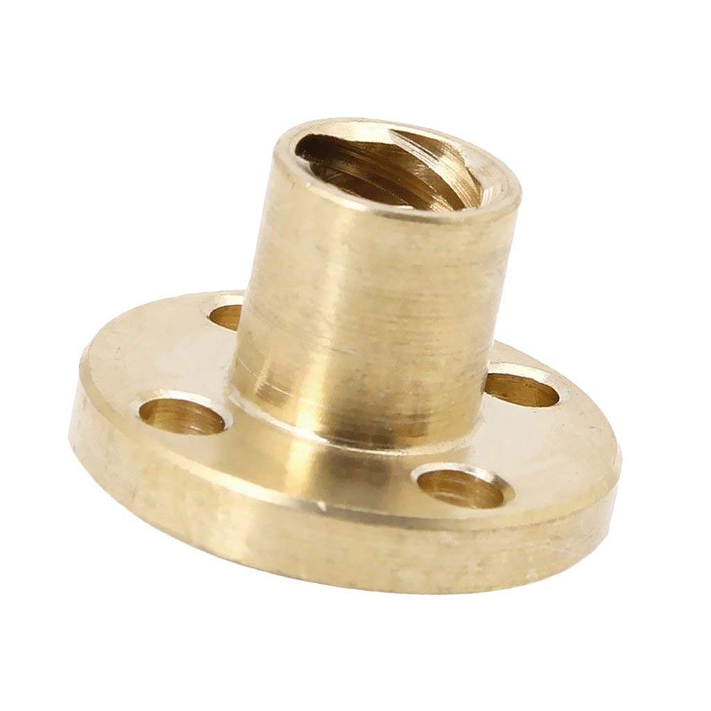 200mm Trapezoidal Lead Screw 8mm Diameter 4 Start with Copper Nut - Dimensions & Specs