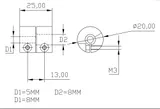5x8mm Aluminium Rigid Coupling Shaft Coupler for 3D Printer CNC - Angle & Detail View | Superb Tech India