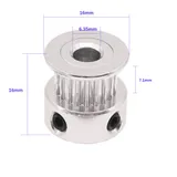 GT2 20 Teeth 6.35mm Bore Timing Pulley - Dimensions & Technical Specifications | Superb Tech India