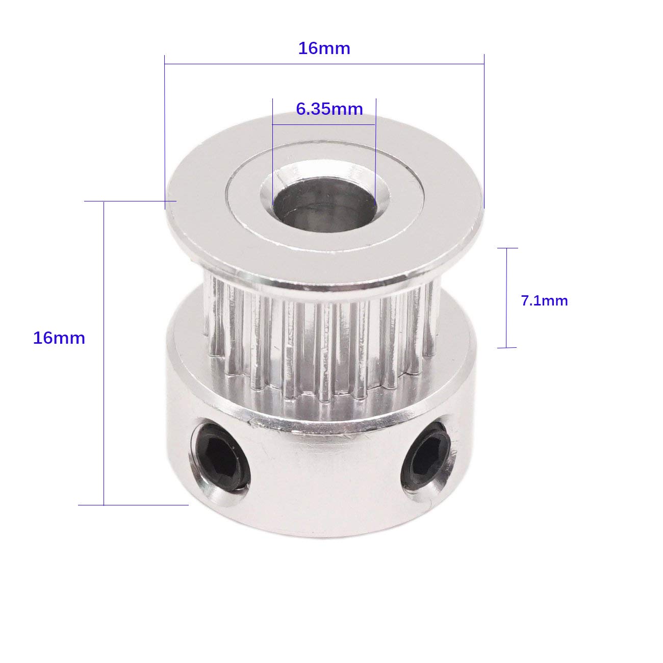 GT2 20 Teeth 6.35mm Bore Timing Pulley - Mounting & Wiring