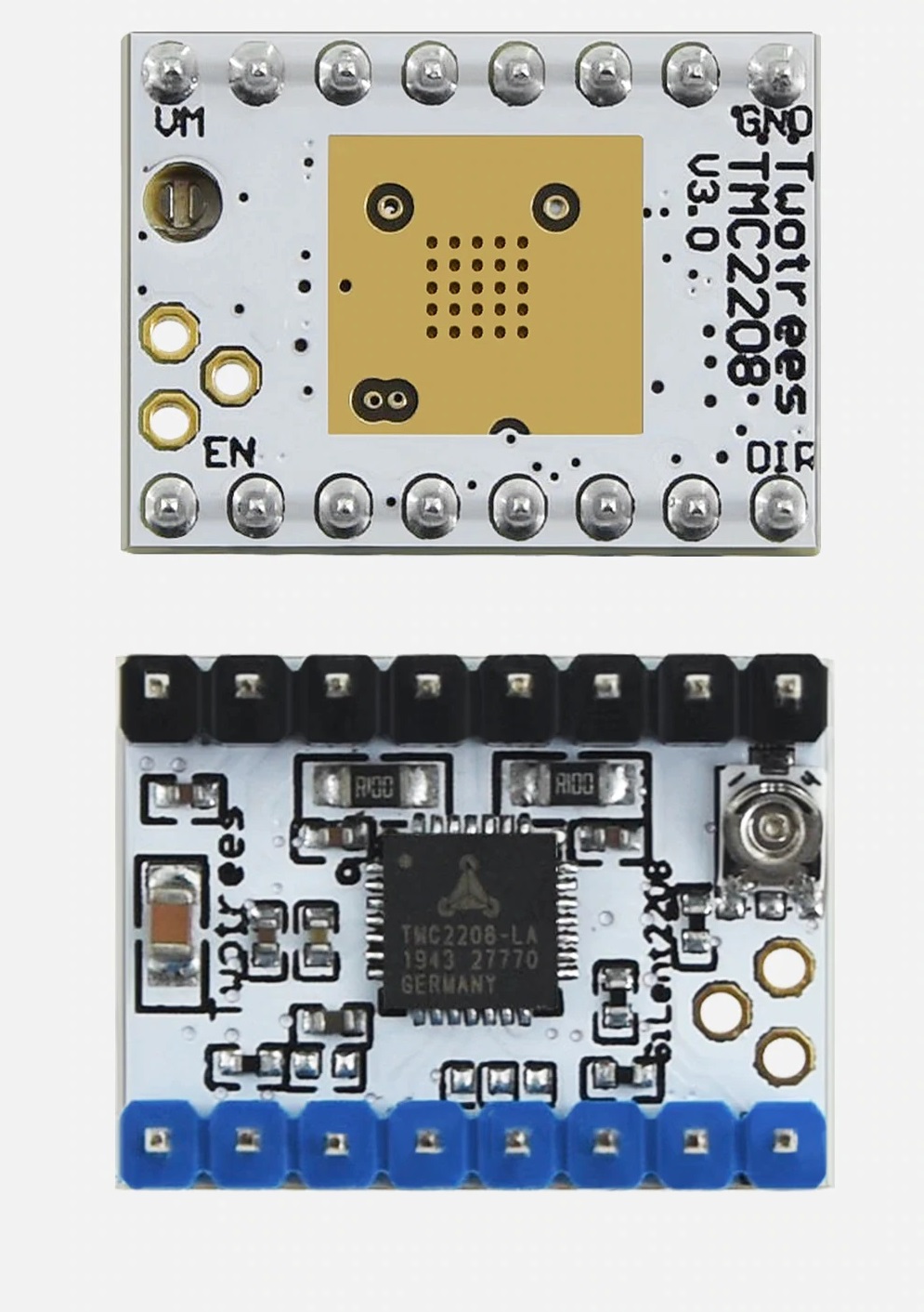 TMC2208 V3.0 Stepper Motor Driver Module with Heatsink - Angle & Perspective