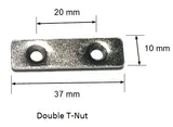 10Pcs M5 Double T Nut for 20mm Aluminium Profile - Dimensions & Technical Specifications | Superb Tech India