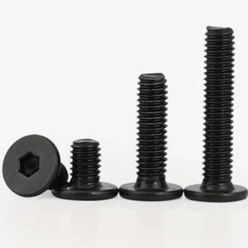 10Pcs/Lot M5 Ultra Low Profile Bolts 6mm-50mm size Black Oxide Coated - Main Product View | Superb Tech India