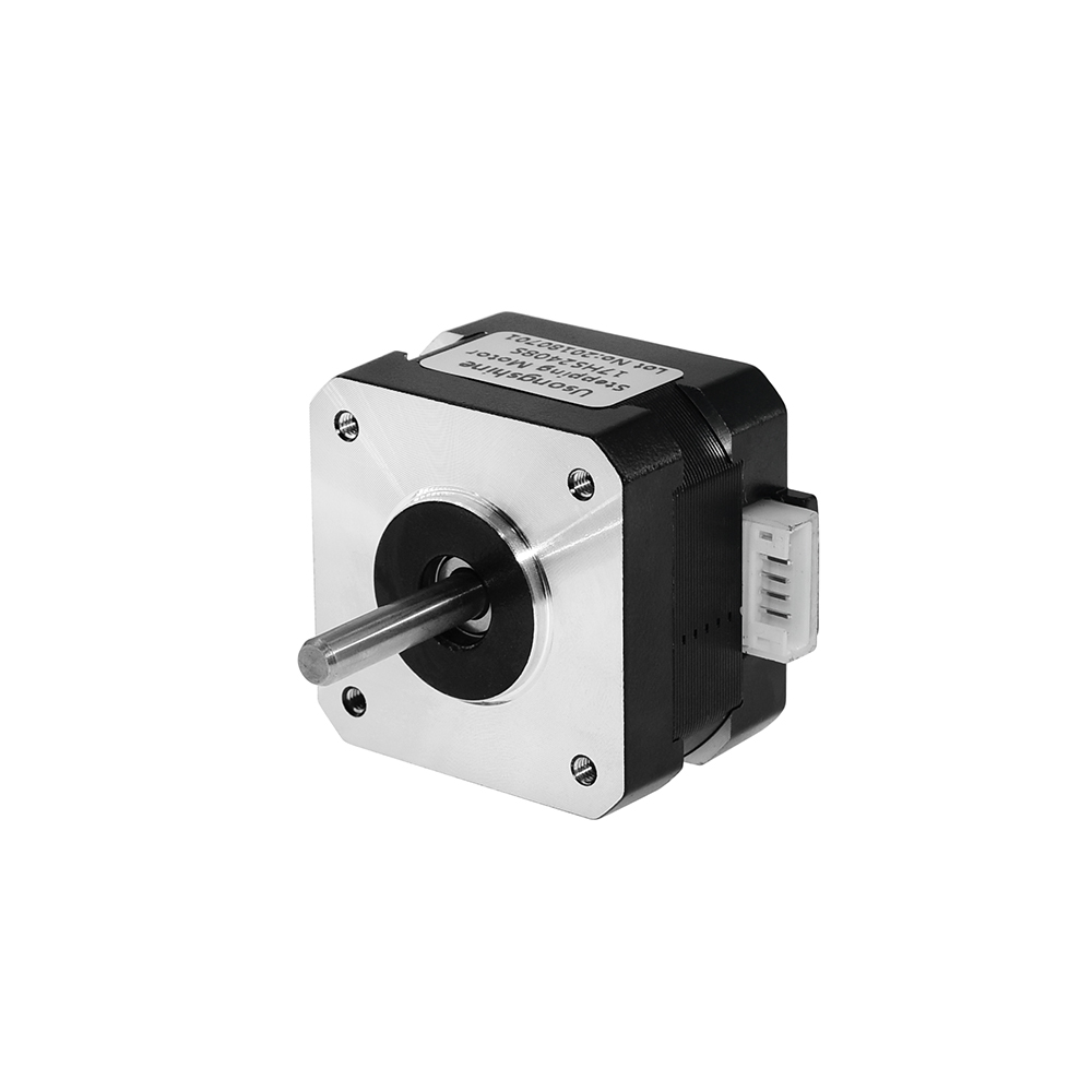 NEMA 17 Stepper Motor 17HS2408S 0.6A 1.2Ncm Torque Hybrid Black with Cable - Angle & Perspective