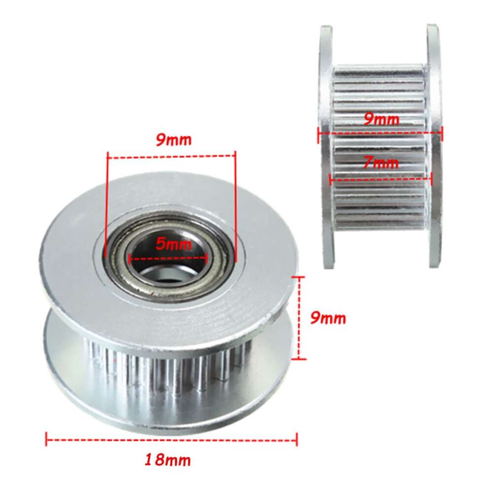 GT2 Idler Pulley 20 Teeth 5mm Bore 6mm Width  Smooth Movement - Angle & Perspective
