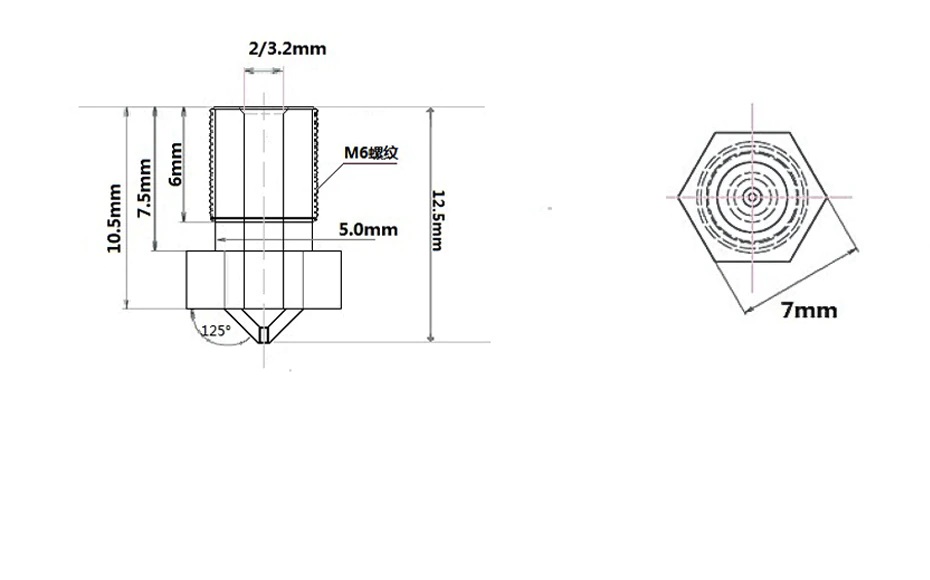 Teflon Coated Nozzle 0.4mm for 3D Printer E3D V6 Hotend - Mounting & Wiring