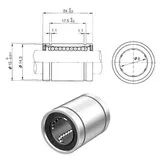 LM8UU Linear Motion Bearing 8mm Diameter - Angle & Detail View | Superb Tech India