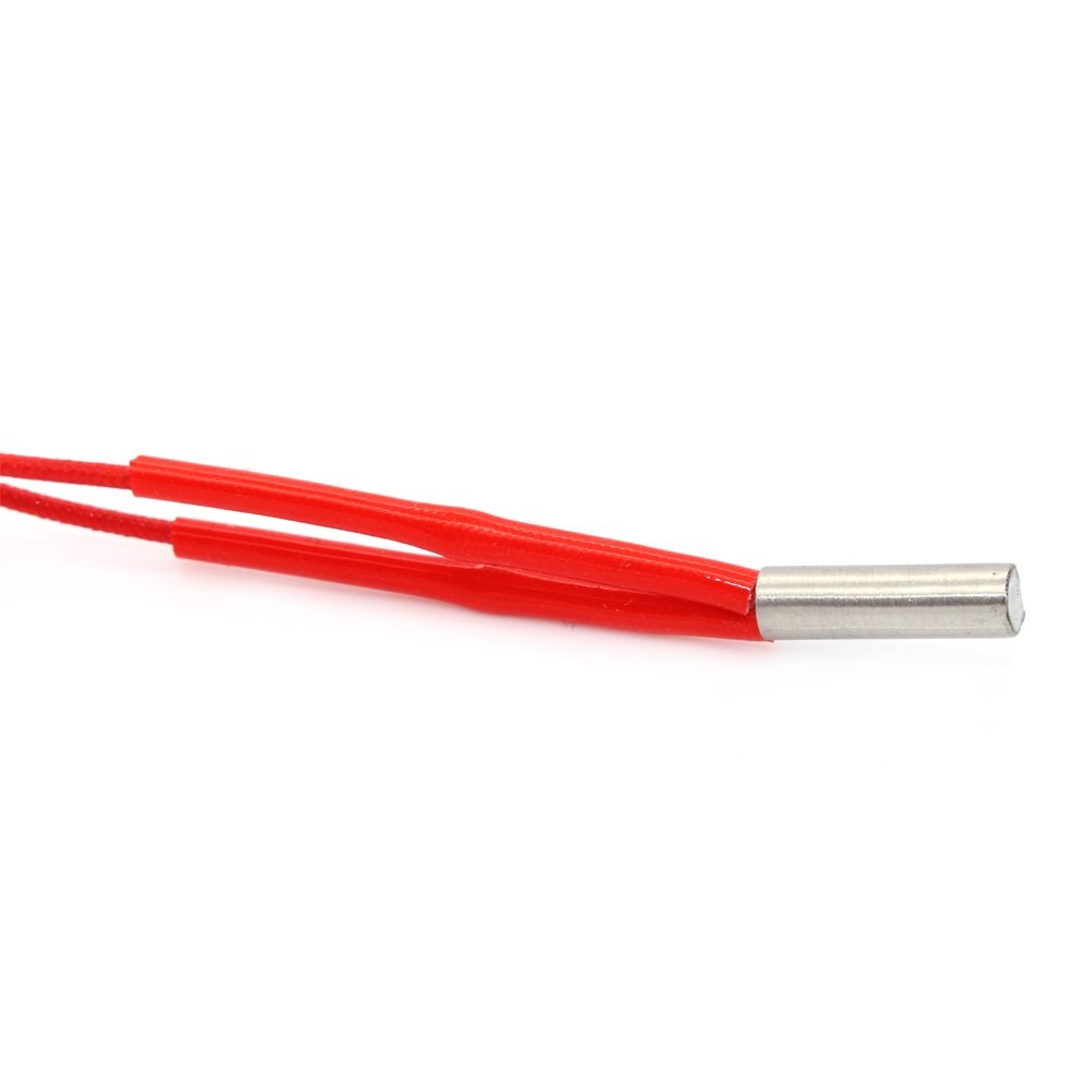 24V 40W Cartridge Heater Red with 1 Meter Wire - Angle & Perspective