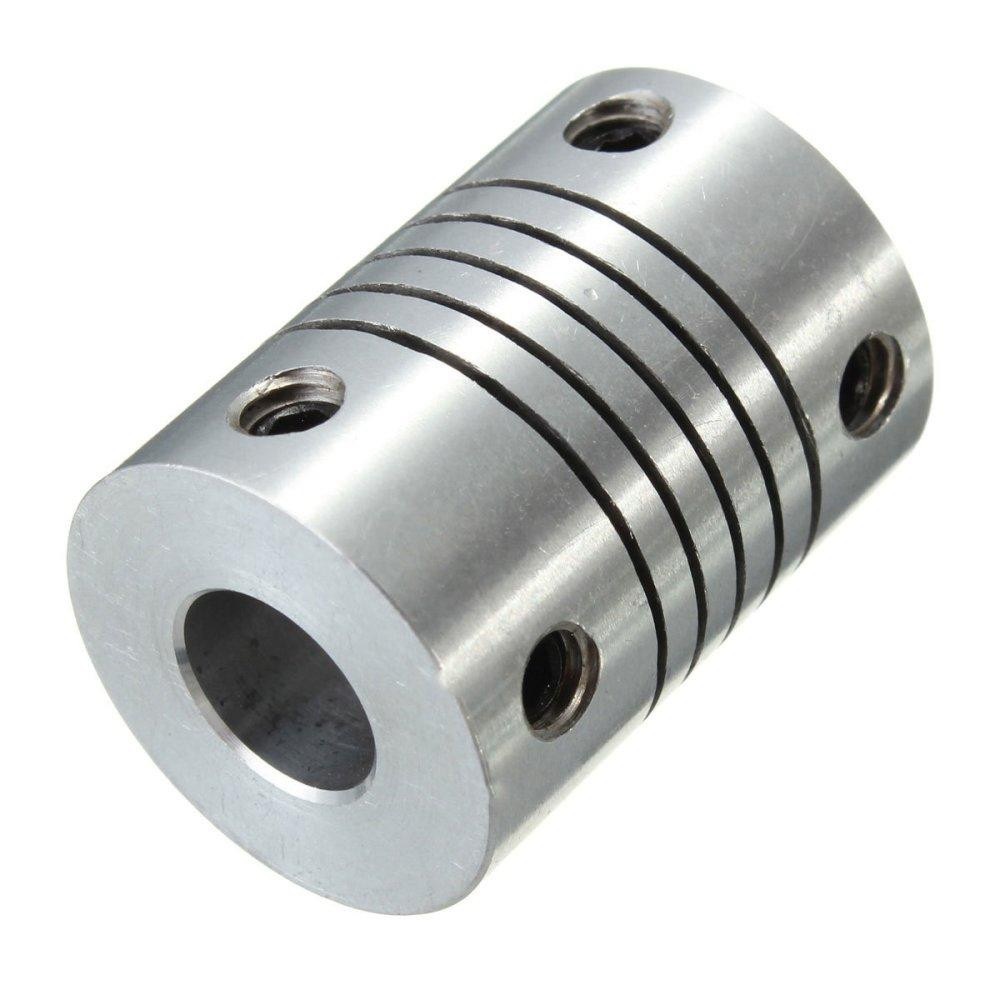 Aluminium Flexible Shaft Coupling 8mm x 8mm - Angle & Perspective
