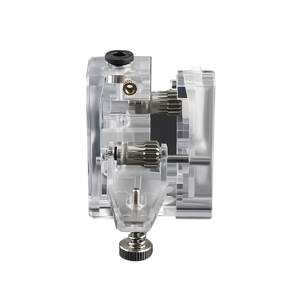 BMG Extruder Kit Transparent With Dual Drive Gear - Angle & Perspective