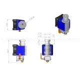 V6 Hotend Kit 12V Direct Drive Extruder For E3D With Silicone Sock - Dimensions & Technical Specifications | Superb Tech India