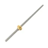 250mm Trapezoidal Lead Screw 8mm Diameter 4 Start with Copper Nut - Main Product View | Superb Tech India