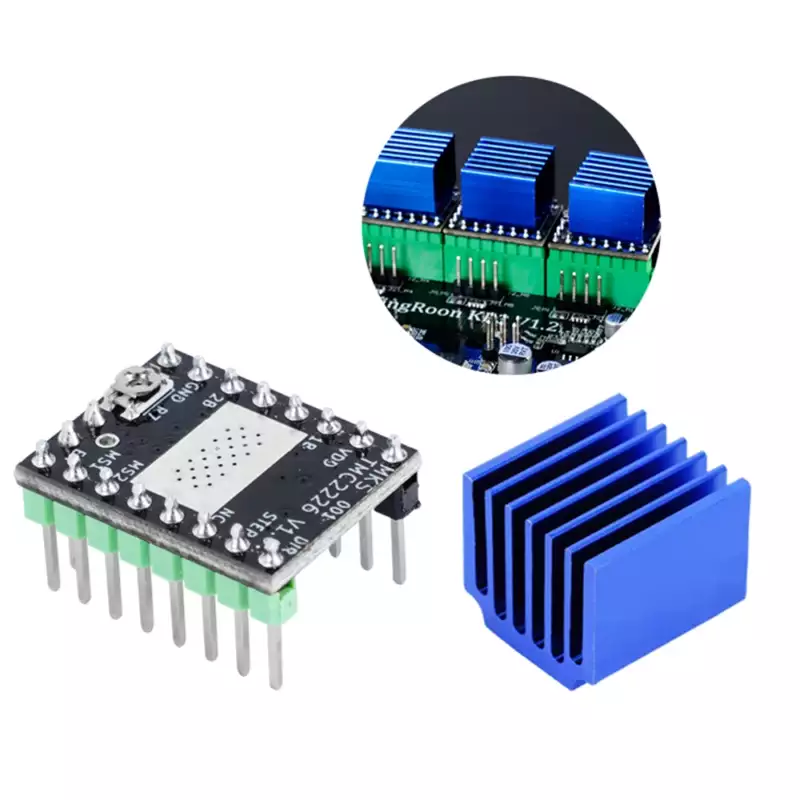 TMC2226 Makerbase MKS Stepper Motor Driver Module with Heatsink - Angle & Perspective
