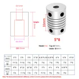 Aluminium Flexible Shaft Coupling 6x6mm - Dimensions & Technical Specifications | Superb Tech India
