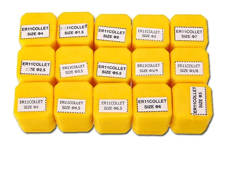 ER11 Collet 15pcs set 1mm-7mm size for ER11 Tool Holder - Main Product View | Superb Tech India