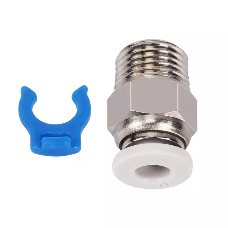 JP4-01 Pneumatic Connector M10 Stainless Steel For 3D - Angle & Perspective