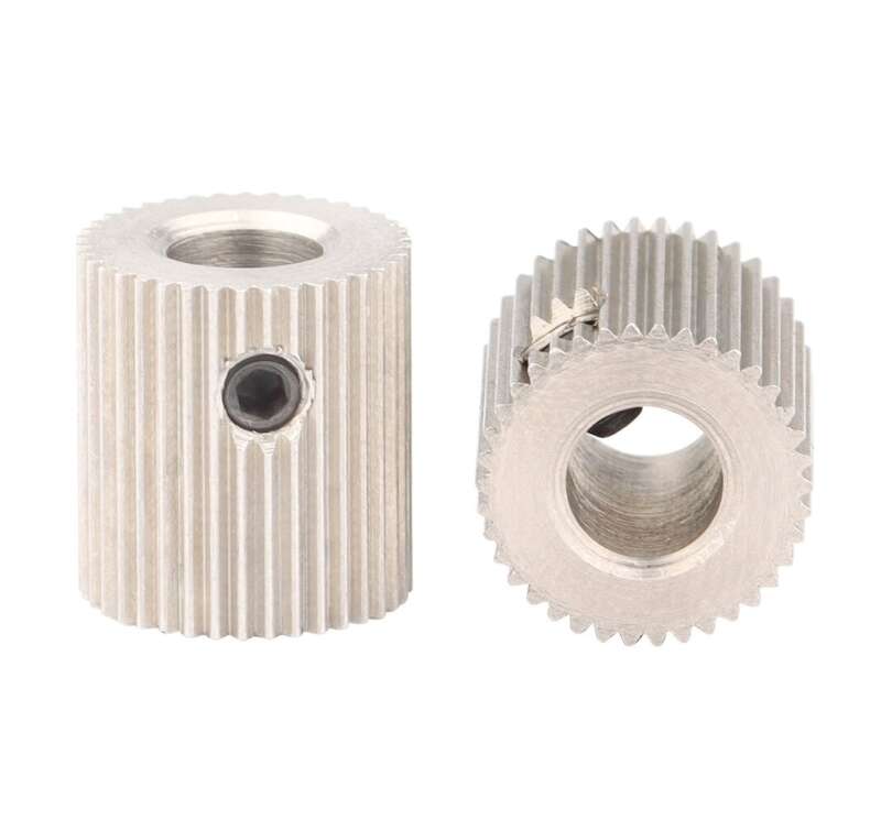 40 Teeth Extruder Gear Stainless Steel Bore 5mm For 3D Printer - Angle & Perspective