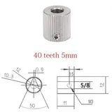 40 Teeth Extruder Gear Stainless Steel Bore 5mm For 3D Printer - Dimensions & Technical Specifications | Superb Tech India