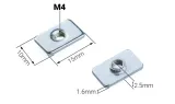 10 Pcs M4 Flat T Nut for 20mm Aluminium Profile - Angle & Detail View | Superb Tech India