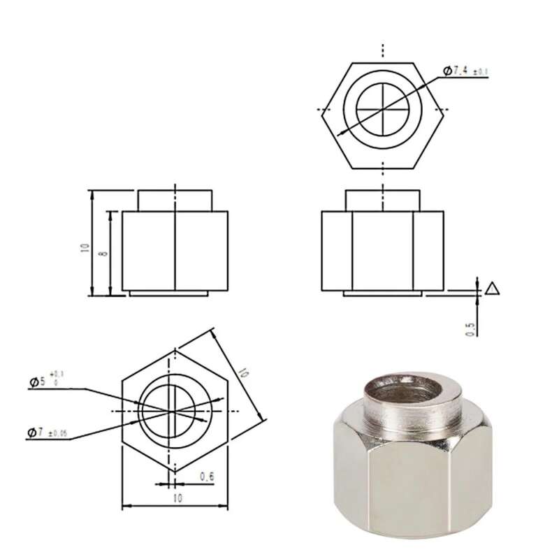 Eccentric Spacer Carbon steel 5x10x10 - Mounting & Wiring