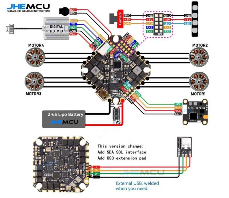 JHEMCU GHF405AIO - Dimensions & Specs