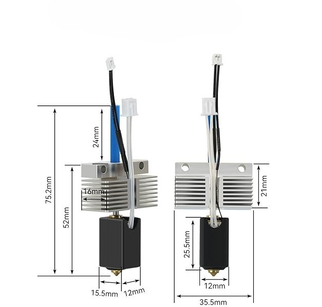 High-Temperature Extruder Hotend Assembly for Elegoo - Mounting & Wiring
