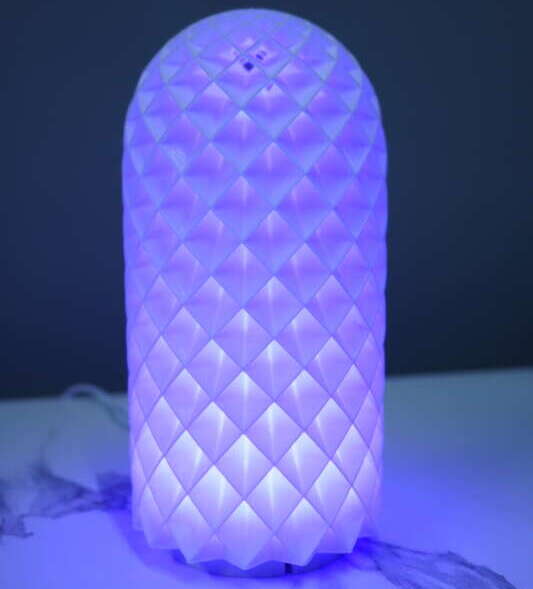 3D Printed RGB LED Modern Table Lamp - Close-up Detail